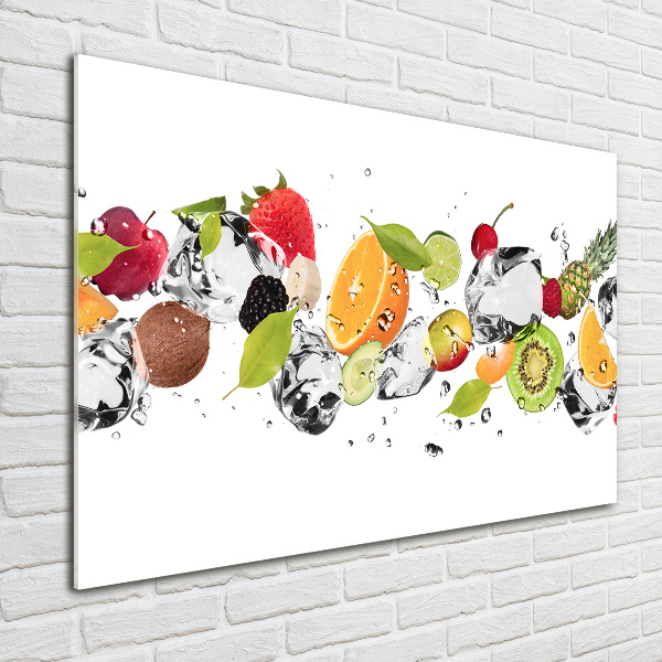 Bild auf glas Obst und Wasser