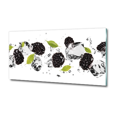 Glasbild Kirschen und Wasser