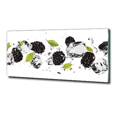 Glasbild Kirschen und Wasser