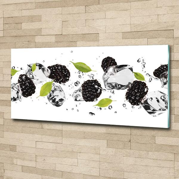 Glasbild Kirschen und Wasser