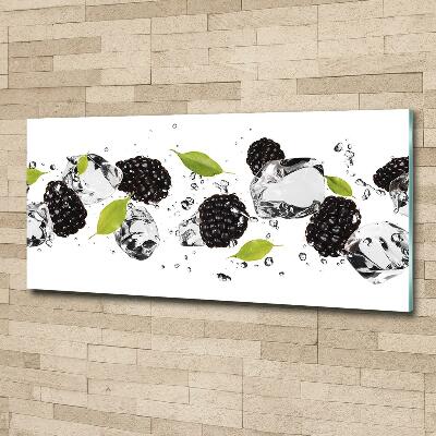 Glasbild Kirschen und Wasser