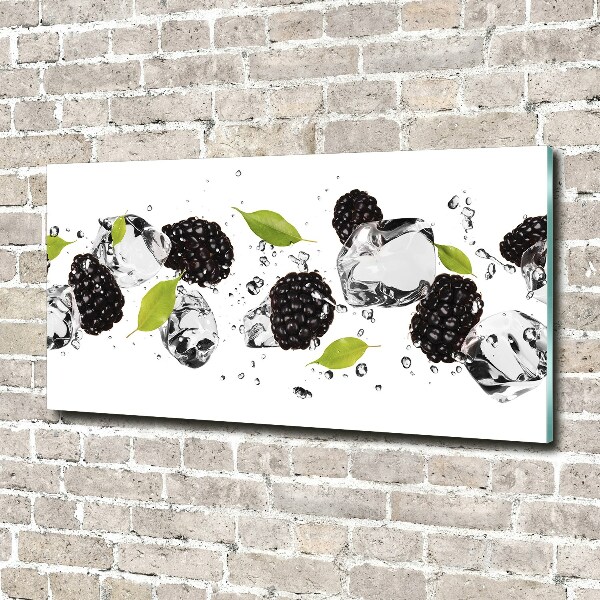 Glasbild Kirschen und Wasser