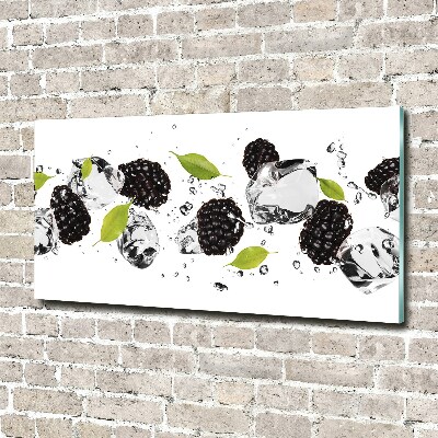 Glasbild Kirschen und Wasser