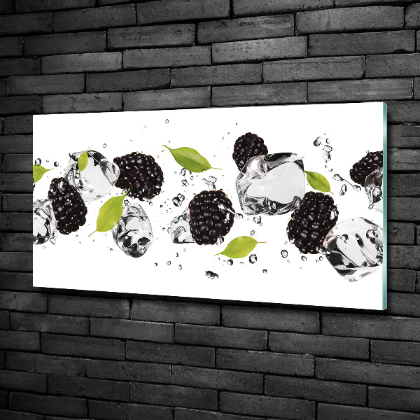 Glasbild Kirschen und Wasser