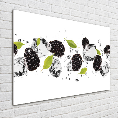 Glasbild Kirschen und Wasser