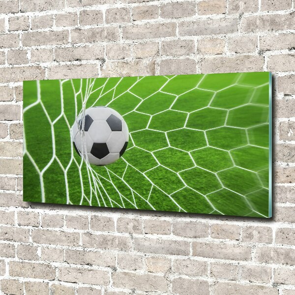 Foto glasbild Der Ball ist im Tor