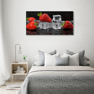 Bild auf glas Erdbeeren mit Eis