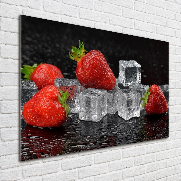 Bild auf glas Erdbeeren mit Eis