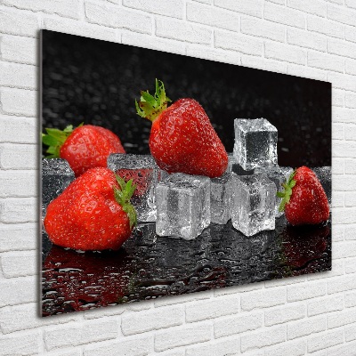 Bild auf glas Erdbeeren mit Eis