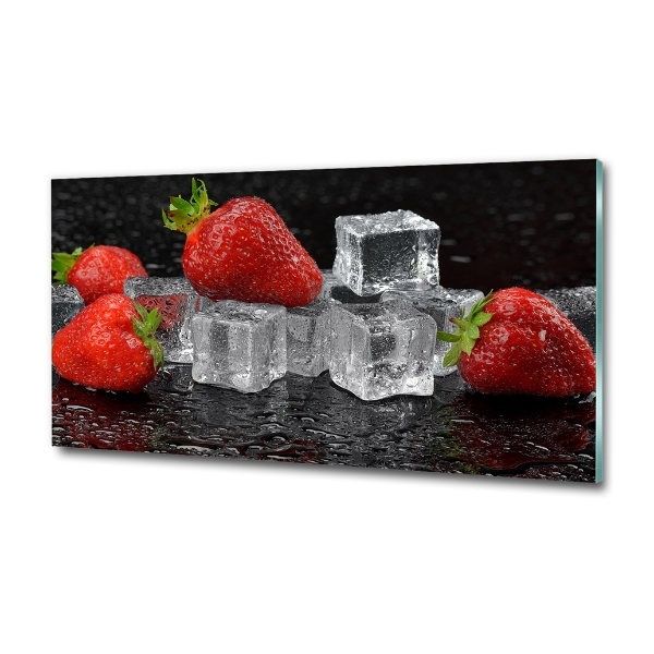 Bild auf glas Erdbeeren mit Eis