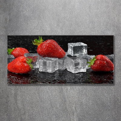 Bild auf glas Erdbeeren mit Eis