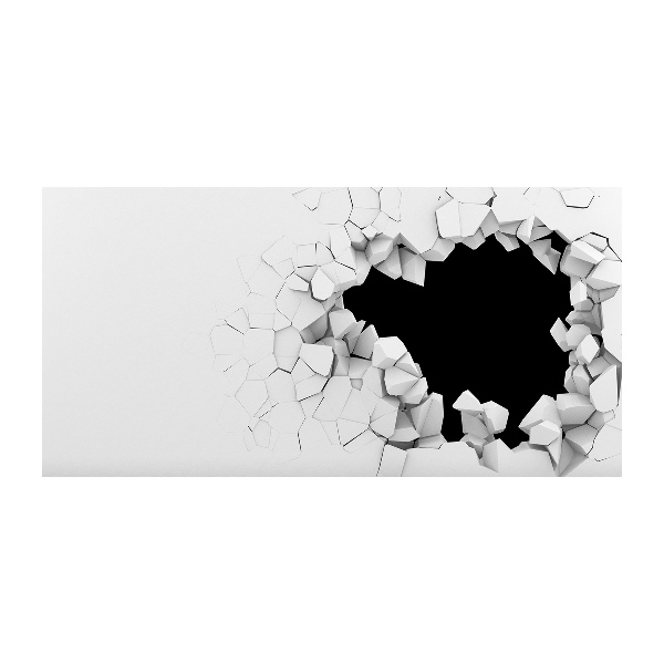 Glasbild Loch in der Wand