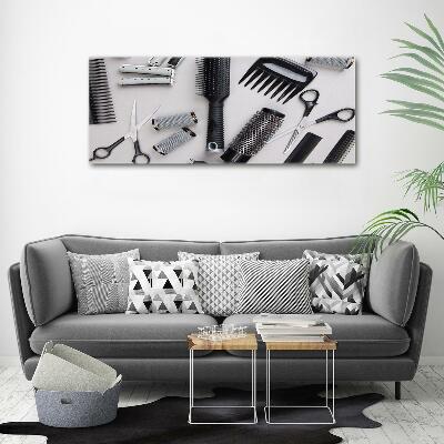 Glasbild Friseurwerkzeuge