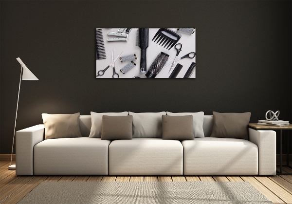Glasbild Friseurwerkzeuge