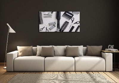 Glasbild Friseurwerkzeuge