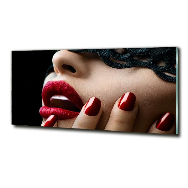 Glasbild Spitzenmaske