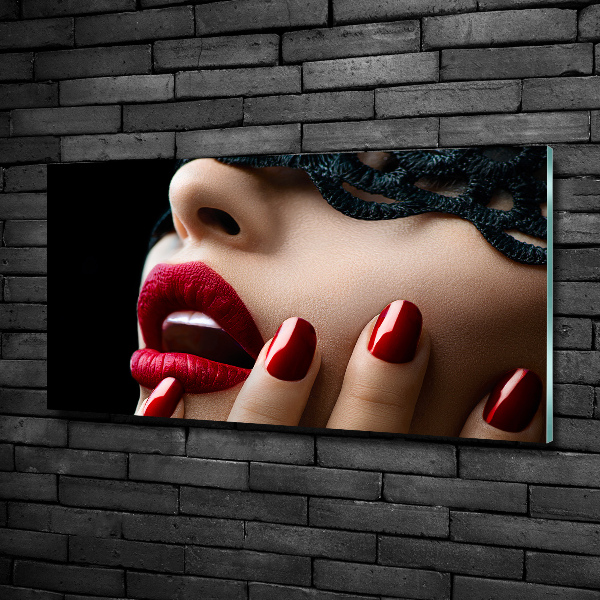 Glasbild Spitzenmaske