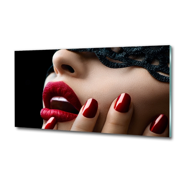 Glasbild Spitzenmaske