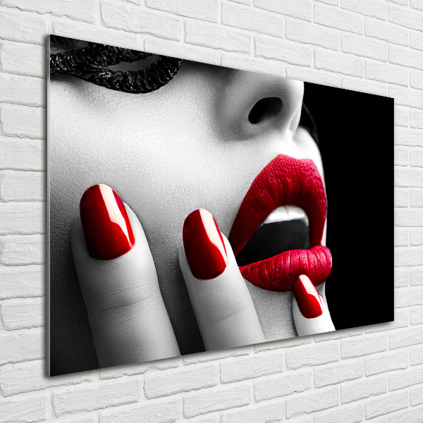 Foto glasbild Spitzenmaske