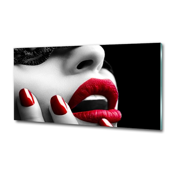 Foto glasbild Spitzenmaske