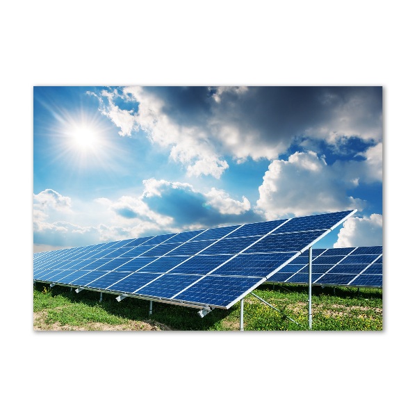 Foto glasbild Solarbatterien