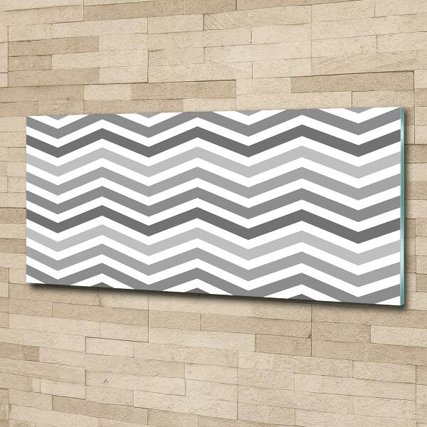 Glasbild Graue Zickzacklinien