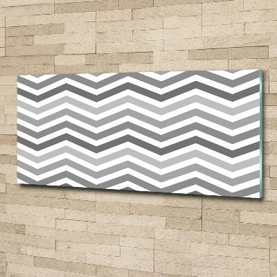 Glasbild Graue Zickzacklinien