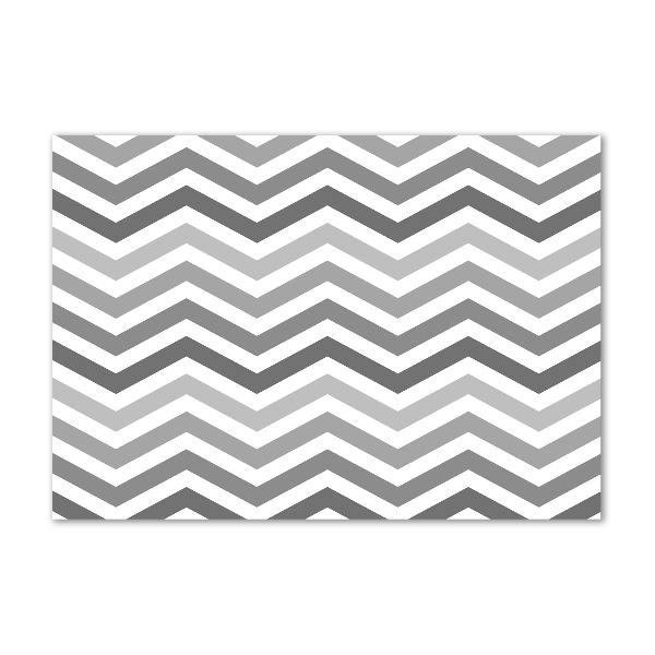 Glasbild Graue Zickzacklinien