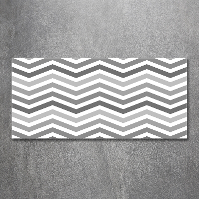 Glasbild Graue Zickzacklinien