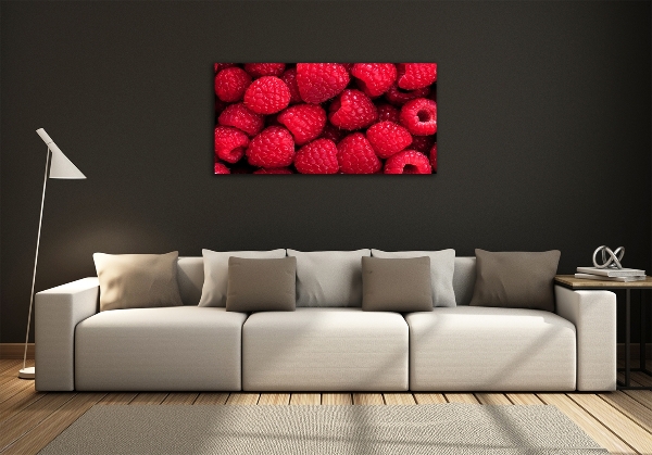 Foto glasbild Himbeeren