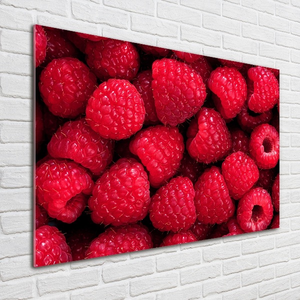 Foto glasbild Himbeeren