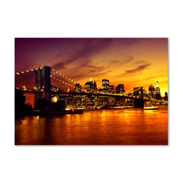 Foto glasbild Brooklyn Bridge