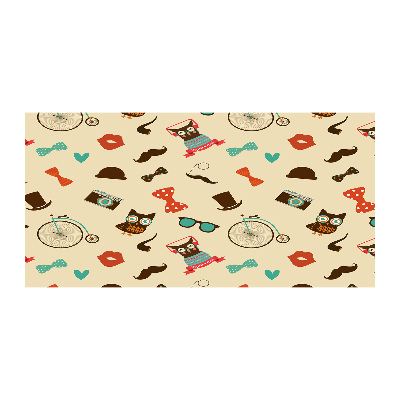 Foto glasbild Hipster-Eulen