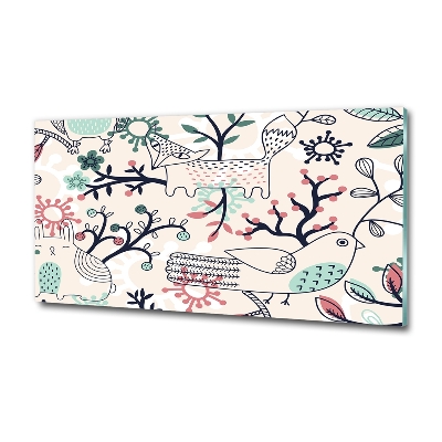 Foto glasbild Tiere und Blumen