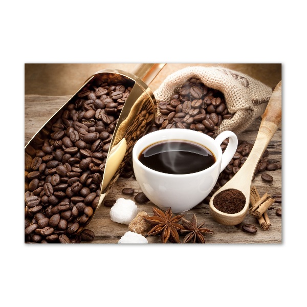 Foto glasbild Eine Tasse Kaffee