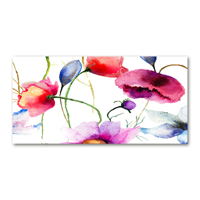 Foto glasbild Mohnblumen