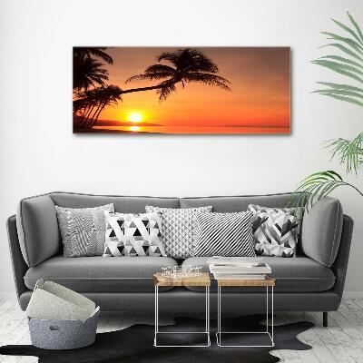 Glasbild Sunset Beach