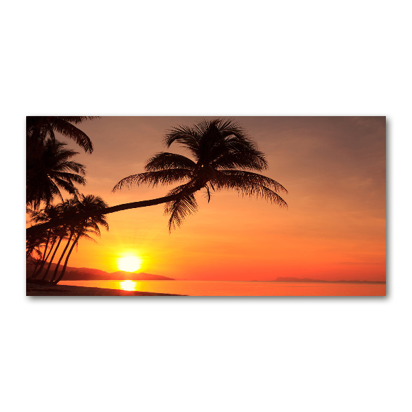 Glasbild Sunset Beach