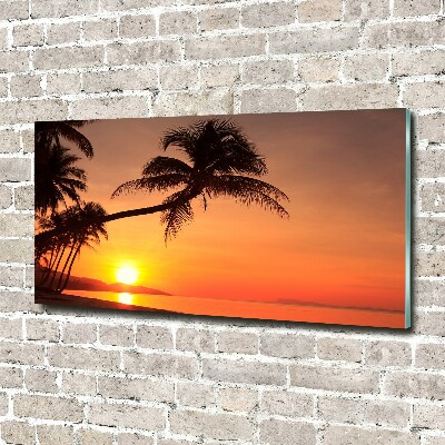 Glasbild Sunset Beach