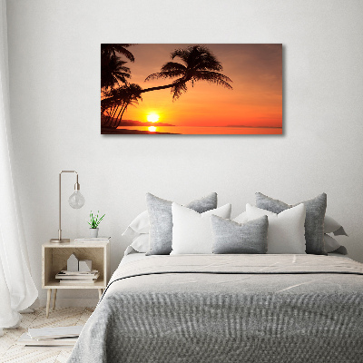 Glasbild Sunset Beach