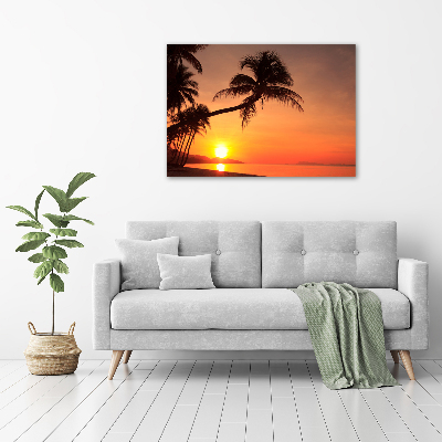 Glasbild Sunset Beach