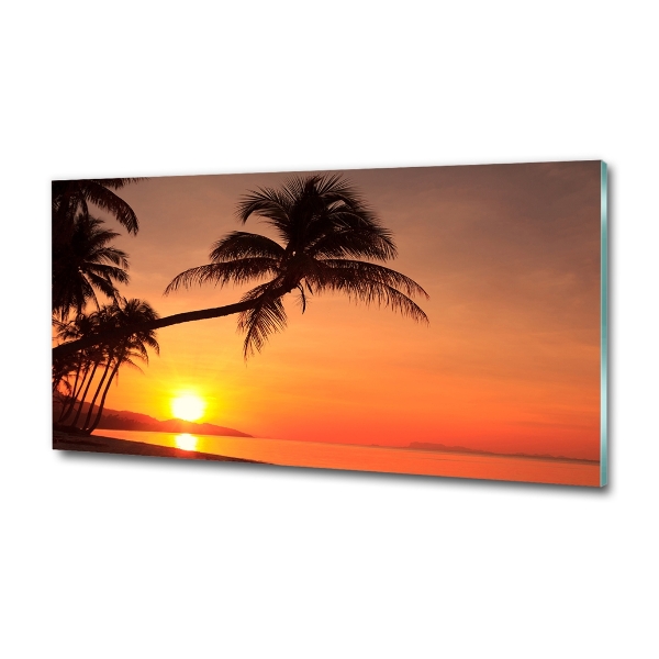 Glasbild Sunset Beach