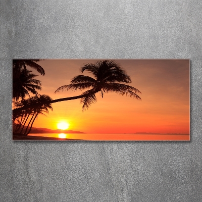 Glasbild Sunset Beach