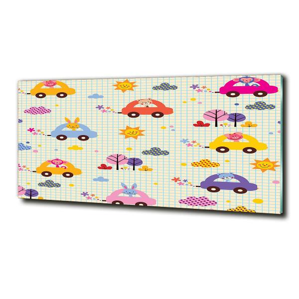 Glasbild Spielzeugautos