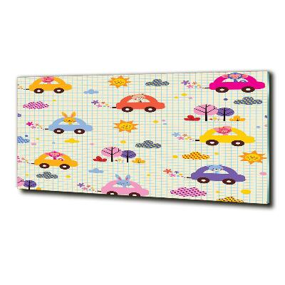 Glasbild Spielzeugautos