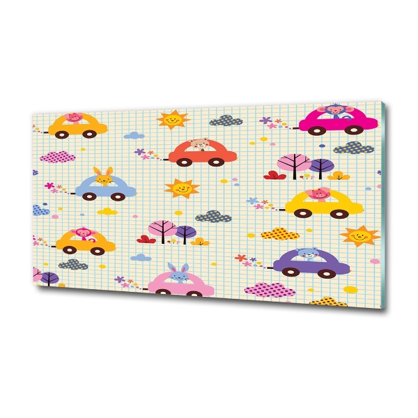 Glasbild Spielzeugautos