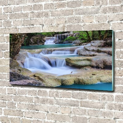Bild auf glas Wasserfall im Wald