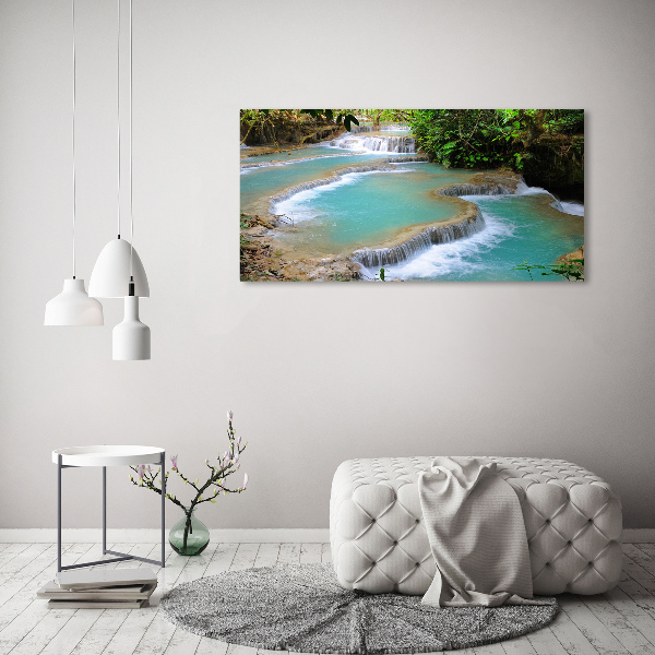 Bild auf glas Wasserfall im Wald