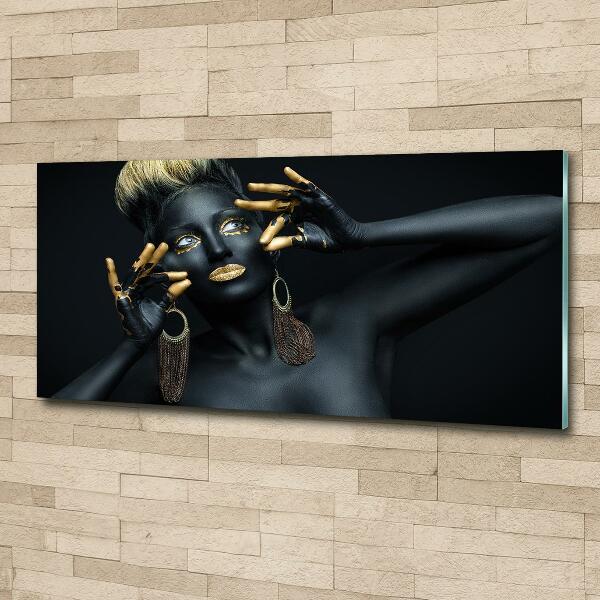 Bild auf glas Frau in Schwarz