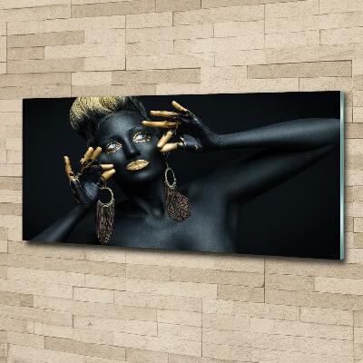 Bild auf glas Frau in Schwarz